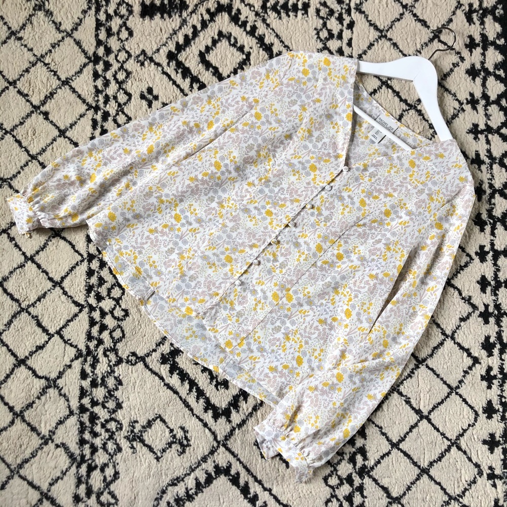 Rachel Zoe Buttoned Floral Blouse